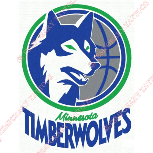 Minnesota Timberwolves Customize Temporary Tattoos Stickers NO.1090